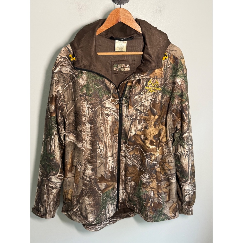 Realtree Xtra Scent-Factor Camo Hunting Jacket Mens Large Full Zip Hooded WJ5003